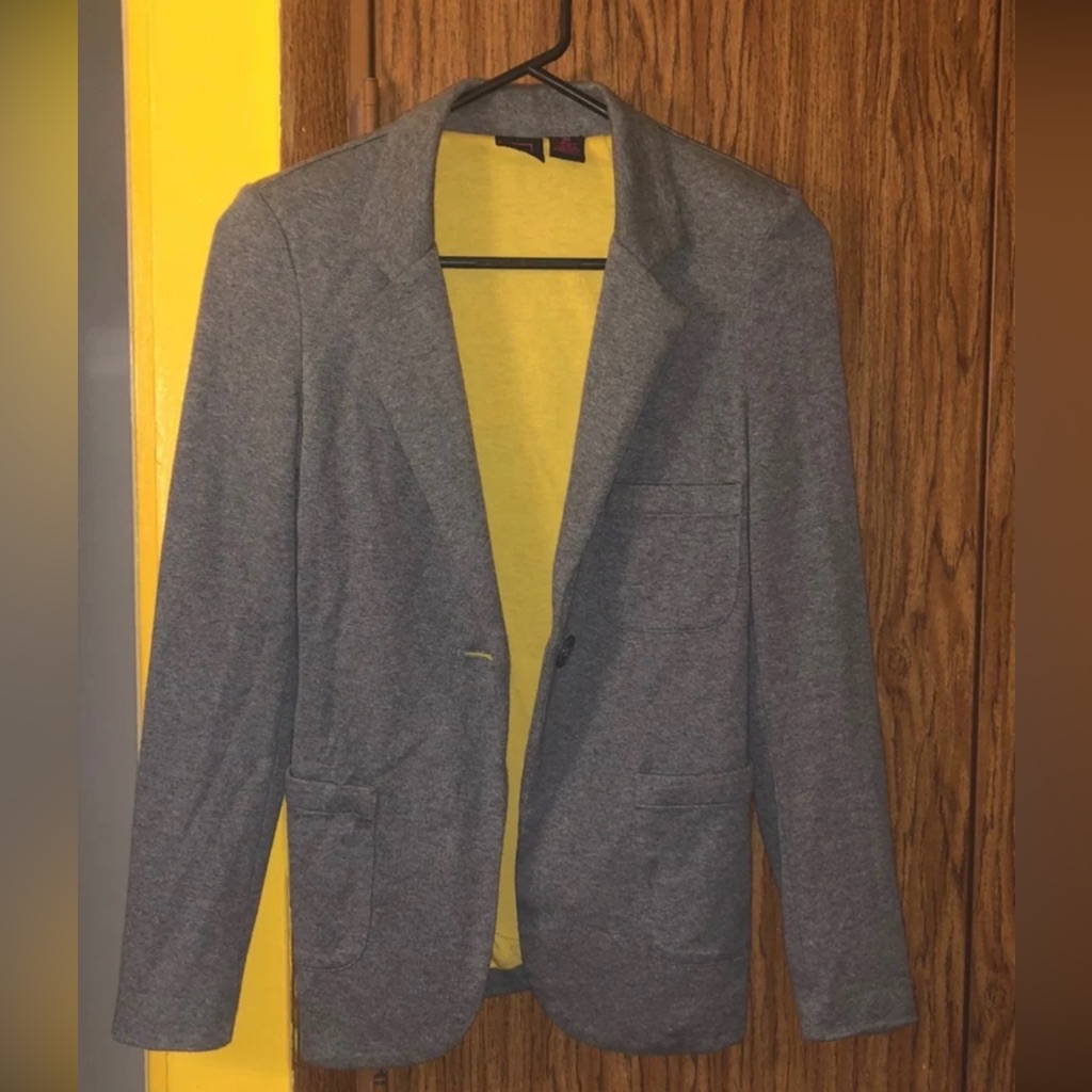 Material Girl Gray And Yellow Blazer